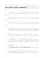 Career Study Guide Modules 5-6