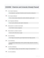 CSOWM - Vitamins and minerals  Already Passed