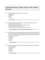 UTA Microbiology Tholen: Exam 4 with verified answers