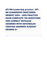 ATI RN Leadership practice / ATI  RN LEADERSHIP PROCTORED NEWEST 2024  2025 PRACTICE  EXAM COMPLETE 100 QUESTIONS