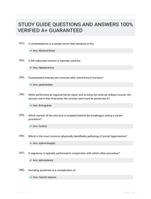 STUDY GUIDE  QUESTIONS AND ANSWERS 100% VERIFIED A+ GUARANTEED