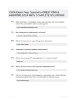 CSFA Exam Prep Questions QUESTIONS &  ANSWERS 2024 100% COMPLETE  SOLUTIONS