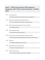 NACC - PSW Exam Review 200 Questions Questions with 100% Correct Answers | Verified 2024