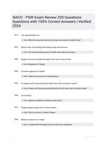 NACC - PSW Exam Review 200 Questions Questions with 100% Correct Answers | Verified 2024