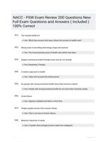 NACC - PSW Exam Review 200 Questions New Full Exam Questions and Answers ( Included ) 100% Correct