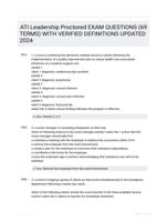 ATI Leadership Proctored EXAM QUESTIONS (69 TERMS) WITH VERIFIED DEFINITIONS UPDATED 2024
