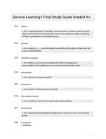 Service Learning I Final Study Guide Graded A+