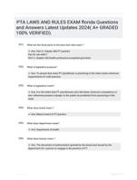 PTA LAWS AND RULES EXAM florida Questions and Answers Latest Updates 2024( A+ GRADED 100% VERIFIED).