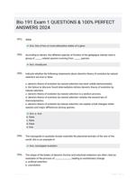 Bio 191 Exam 1 QUESTIONS & 100% PERFECT ANSWERS 2024