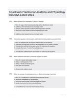 Final Exam Practice for Anatomy and Physiology II|25 Q&A Latest 2024