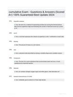 cumulative Exam - Questions & Answers (Scored A+) 100% Guaranteed Best Update 2024
