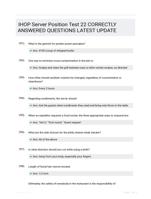 IHOP Server Position Test 22 CORRECTLY ANSWERED QUESTIONS LATEST UPDATE