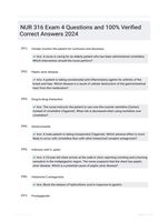 NUR 316 Exam 4 Questions and 100% Verified Correct Answers 2024