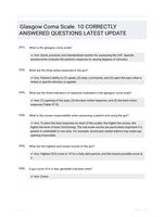 Glasgow Coma Scale. 10 CORRECTLY ANSWERED QUESTIONS LATEST UPDATE