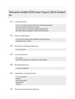 Women's Health EOR Exam Topics 2024 Graded A+