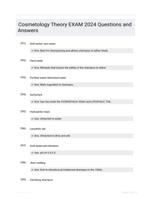 Cosmetology Theory EXAM 2024 Questions and Answers