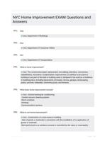 NYC Home Improvement EXAM Questions and Answers