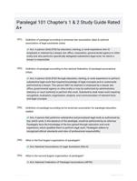 Paralegal 101 Chapter's 1 & 2 Study Guide Rated A+