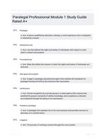 Paralegal Professional Module 1 Study Guide Rated A+