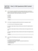 SWT301 - Part 2 |100 Questions| With Correct Answers.