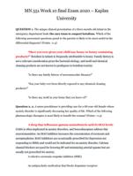 MN 551 Week 10 final Exam 2020  Kaplan University LATEST UPDATED VERSION 2024