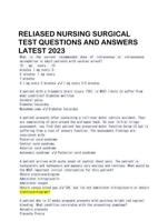 RELIASED NURSING SURGICAL TEST QUESTIONS AND ANSWERS LATEST 2024