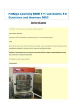 Portage Learning BIOD 171 Lab Exams 1-8 Questions and Answers 2024