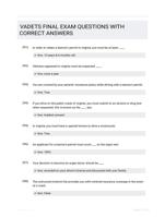 VADETS FINAL EXAM QUESTIONS WITH CORRECT ANSWERS