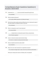 Comprehensive Exam Questions  Questions & Answers 2024/2025