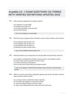 Aceable LVL 1 EXAM QUESTIONS (26 TERMS) WITH VERIFIED DEFINITIONS UPDATED 2024