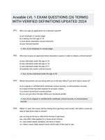 Aceable LVL 1 EXAM QUESTIONS (26 TERMS) WITH VERIFIED DEFINITIONS UPDATED 2024