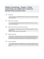 Milady Cosmetology - Chapter 1 EXAM QUESTIONS (25 TERMS) WITH VERIFIED DEFINITIONS UPDATED 2024
