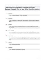 Washington State Pesticide License Exam Review: Aquatic Terms and Other Need to knows