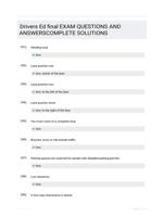 Drivers Ed final EXAM QUESTIONS AND  ANSWERSCOMPLETE SOLUTIONS
