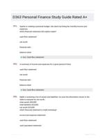 D363 Personal Finance Study Guide Rated A+