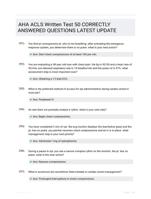 AHA ACLS Written Test 50 CORRECTLY ANSWERED QUESTIONS LATEST UPDATE