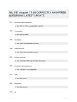 Bio 181 chapter 17 68 CORRECTLY ANSWERED QUESTIONS LATEST UPDATE