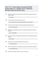 ACCT 211 Final Liberty University EXAM QUESTIONS (47 TERMS) WITH VERIFIED DEFINITIONS UPDATED 2024