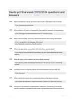 Davita pct final exam 2023/2024 questions and Answers