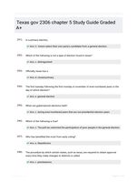 Texas gov 2306 chapter 5 Study Guide Graded A+