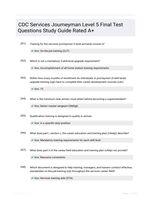 CDC Services Journeyman Level 5 Final Test Questions Study Guide Rated A+