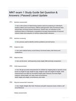 MNT exam 1 Study Guide Set Question & Answers | Passed Latest  Update