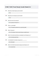 CHM 1045 Final Study Guide Rated A+