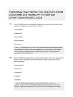 Psychology Clep Practice Test Questions EXAM QUESTIONS (93 TERMS) WITH VERIFIED DEFINITIONS UPDATED 2024