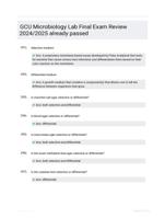 GCU Microbiology Lab Final Exam Review 2024/2025 already passed