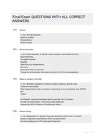 Final Exam QUESTIONS  WITH ALL CORRECT ANSWERS