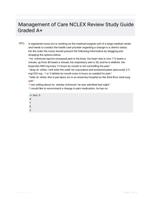 Management of Care NCLEX Review Study Guide Graded A+