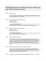 NAMS Menopause Certification Exam 2024 Quiz with 100% Correct Answers.