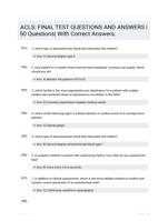 ACLS: FINAL TEST QUESTIONS AND ANSWERS |50 Questions| With Correct Answers.