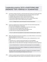 Leadership practice 2019 a QUESTIONS AND ANSWERS 100% VERIFIED A+ GUARANTEED